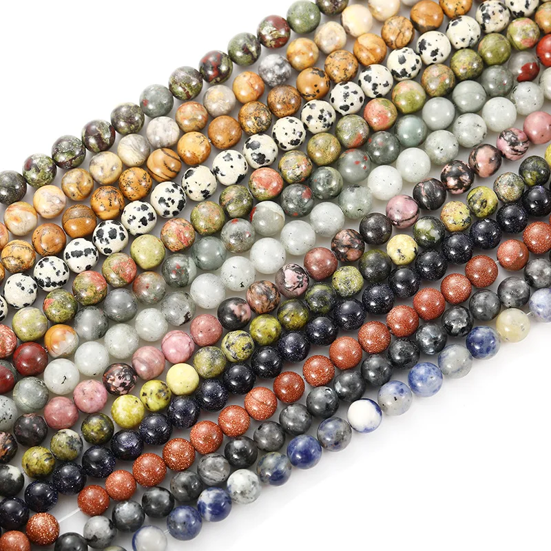 JC wholesale natural round stone handmade beads diy beading necklace jewellery natural crystal beads