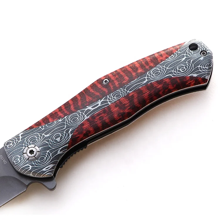 Stainless steel handle knifes folding blade camping hunting knife