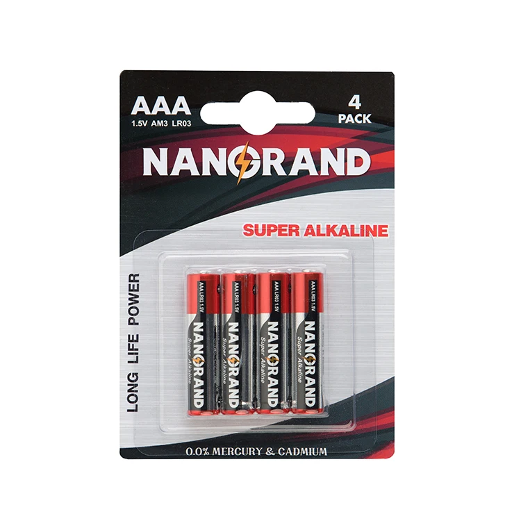 Super heavy duty aaa lr03 am4 1.5v alkaline batteries 0% hg battery for remote controls