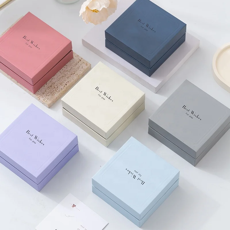 Creative New Fashionable Simple Ring Necklace Earnail Bracelet Double Cover Jewelry Packaging Gift Box