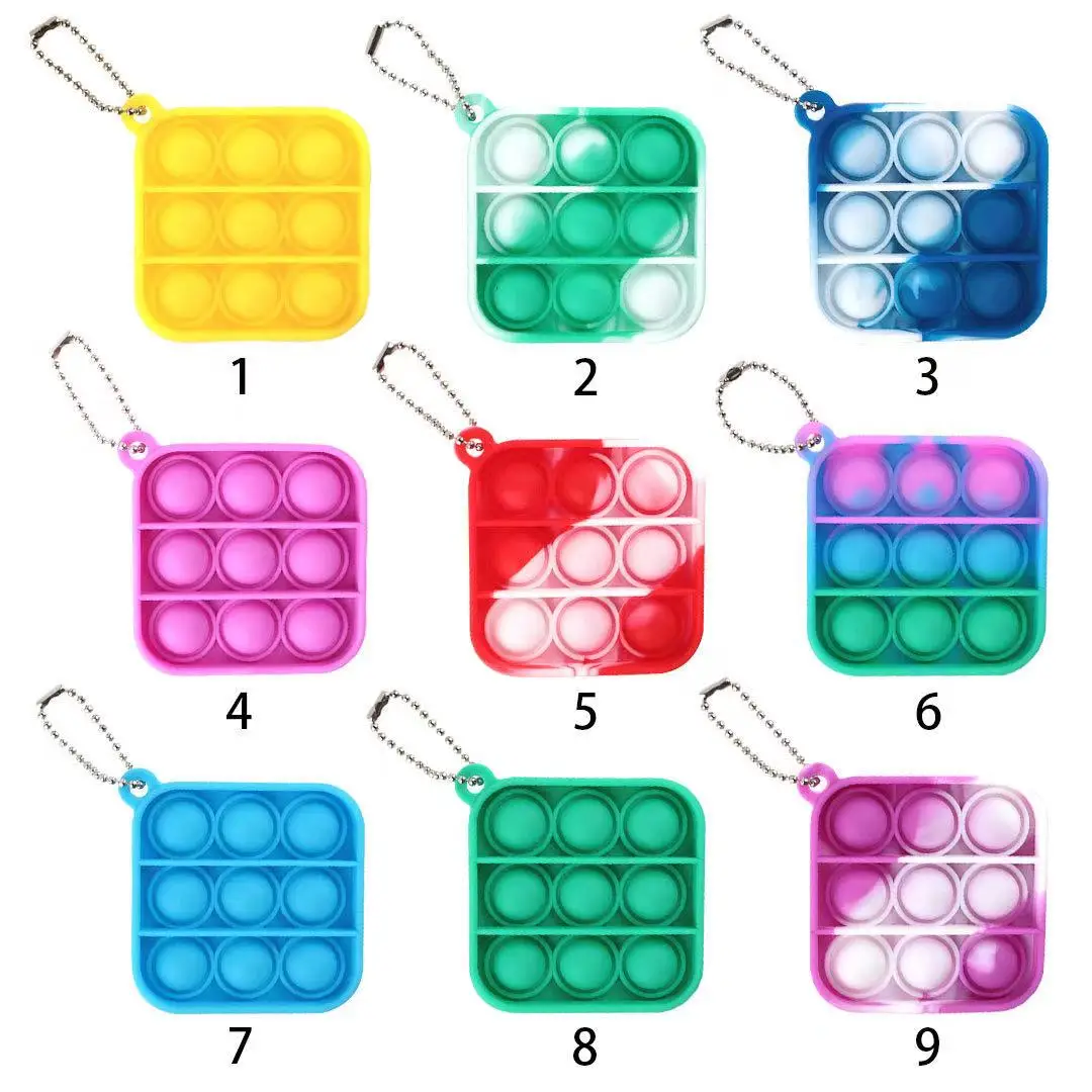 A3467 Push Fidgets Symbol Key Chain Stress Relief Key Ring fidget Alphabet  Hand Toys Handheld Mini Heart Shaped Fidget Keychain