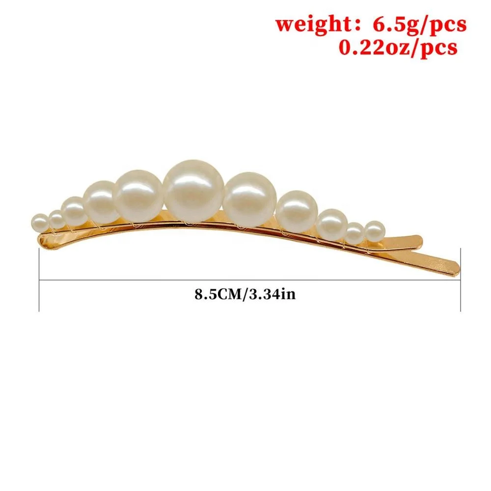 pearl hairpin Korea Japan Trendy Metal Simulated Pearl Acetate Hair Clip for Women Girl Wedding Party Hair Accessories Jewelry