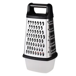 4-Sided Stainless Steel Box Grater with Detachable Storage Container Kitchen Tool