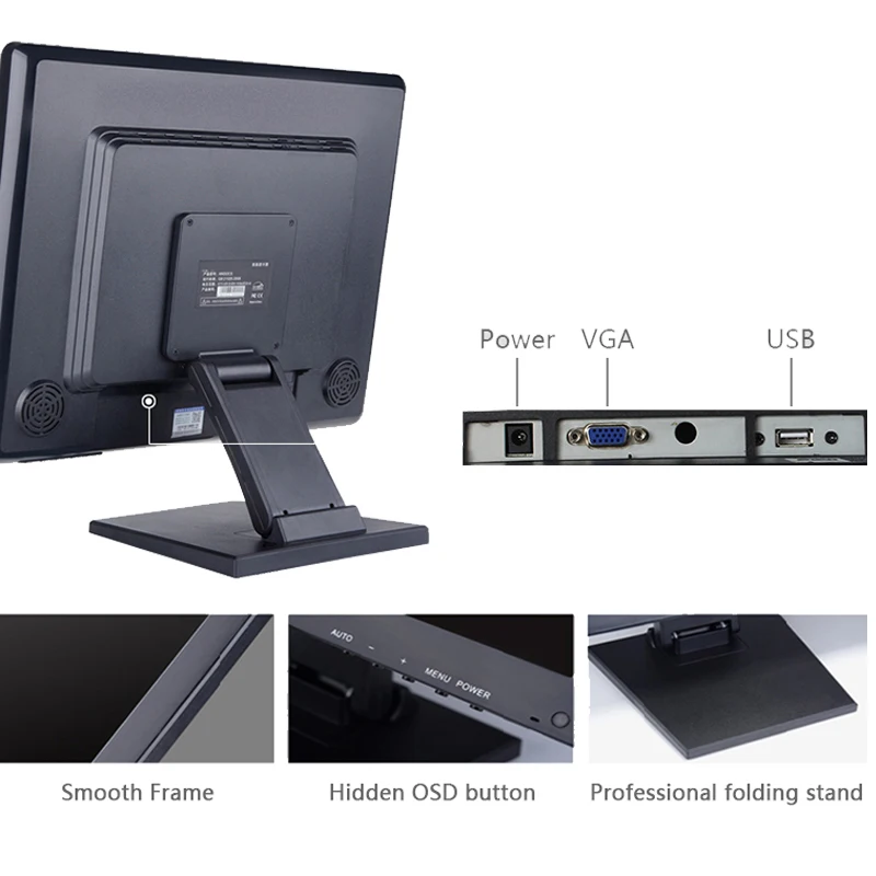 Touchscreen 7 10 10.1 12 15 17 18.5 19 21.5 27 inch Computer POS PC TFT LCD Display resistive Touch Screen Monitor