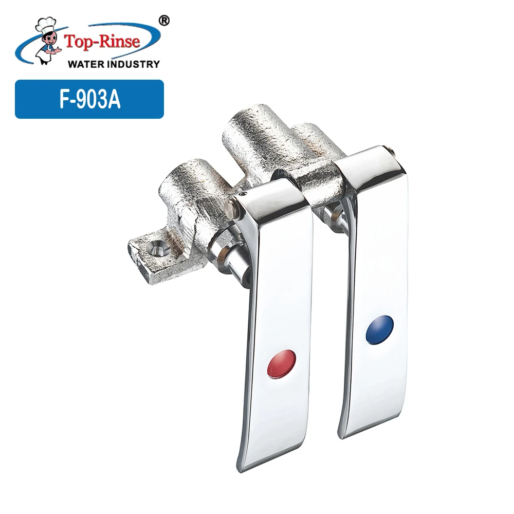 F-903A Touchless Hot and Cold Mixer Double Channels Cast Knee Valve For Commercial Sanitary Kitchen Faucet