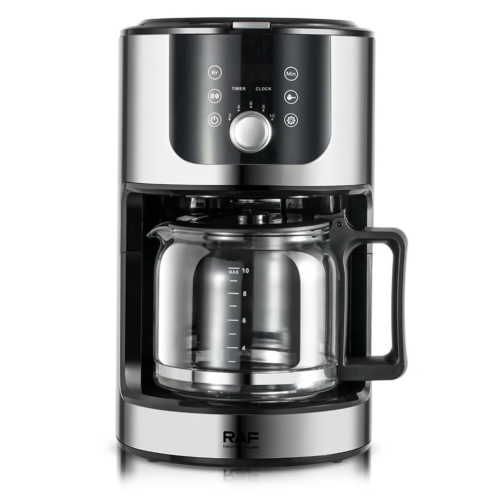 Electric Coffee Makers 2 Brew Styles 1.2L Water Reservoir Black Stainless Steel Drip Coffee Maker