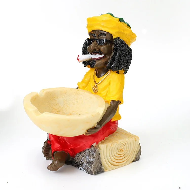2023 Resin Tobacco Cigar Ashtray Jamaica Rasta Style For Home Decoration Smoking Accessories Cenicero