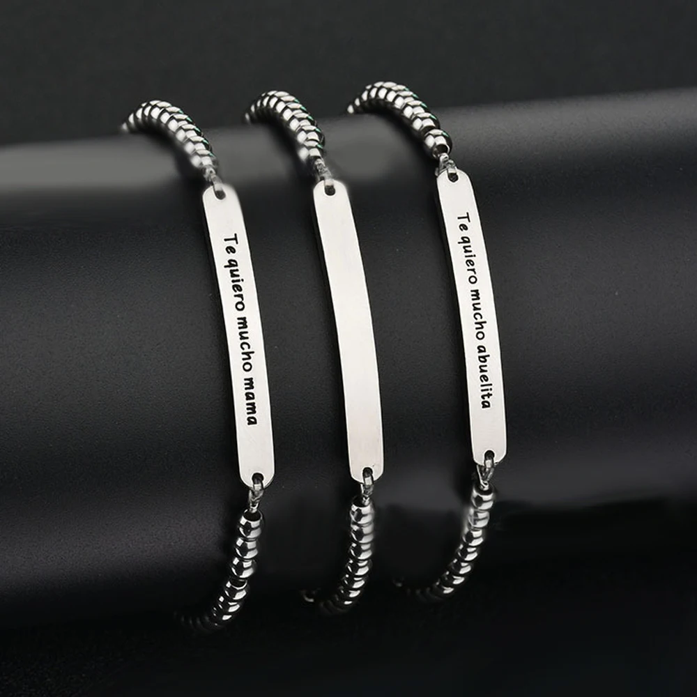 Испанский титановый шарик эластичный браслет изогнутый из нержавеющей стали День матери DIY ювелирные изделия