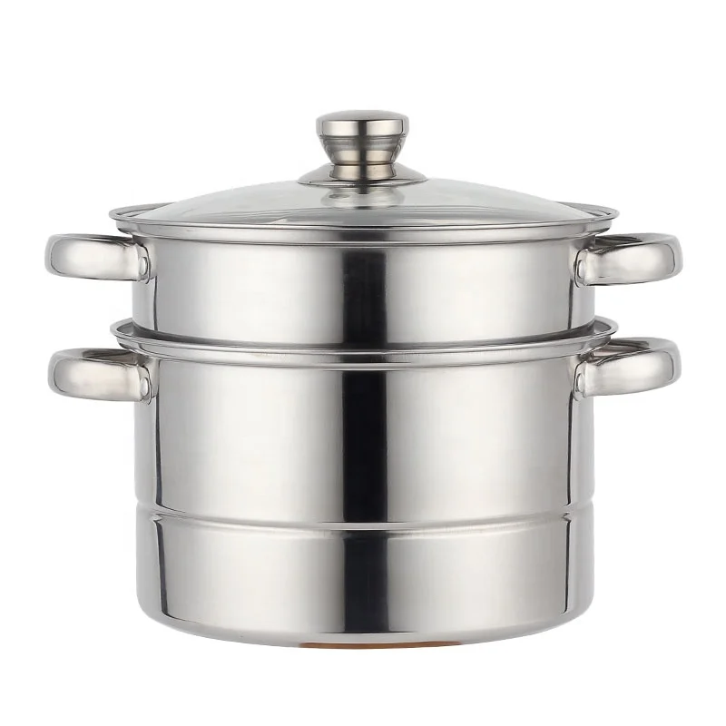Stainless Steel 2 Tiers Multi-fuctional Cooking Pots Food Steamer Stainless High Quality Cooking Pot Set Vegetable Bread Steamer