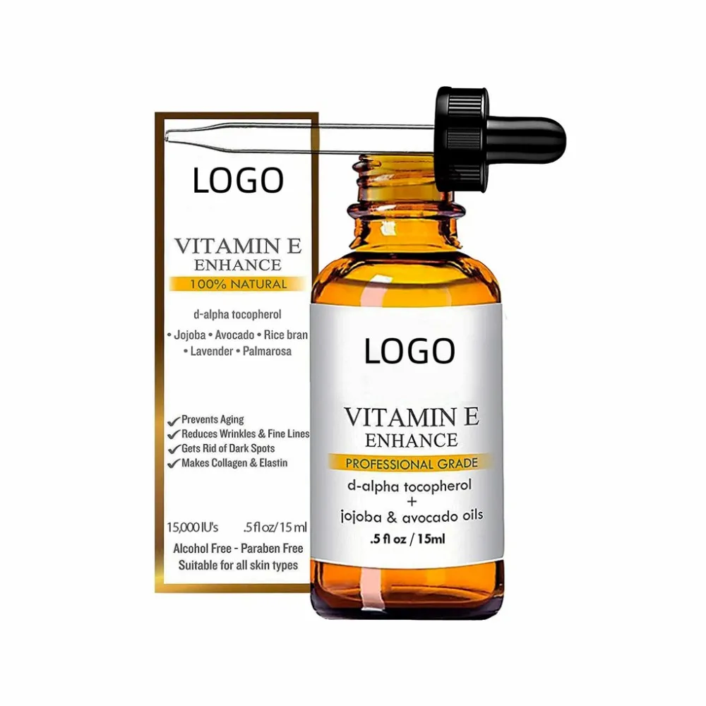 Private Label 100% Pure Natural Vitamin E Face & Body Oil for Skin and Hair