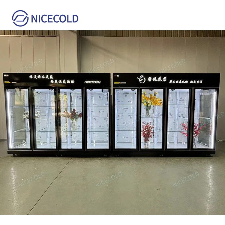 Used Flower Refrigerator Refrigerated Showcase Fresh Floral Cooler Display Cold Room