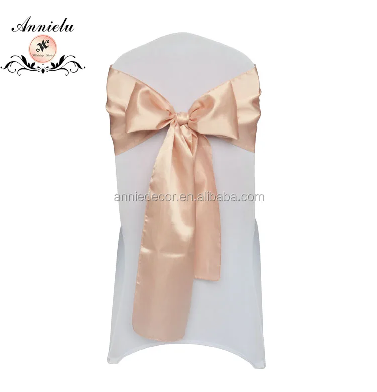 
Factory Party and Wedding Decoration Satin Fabric Bowknot Pink Chair Sash 