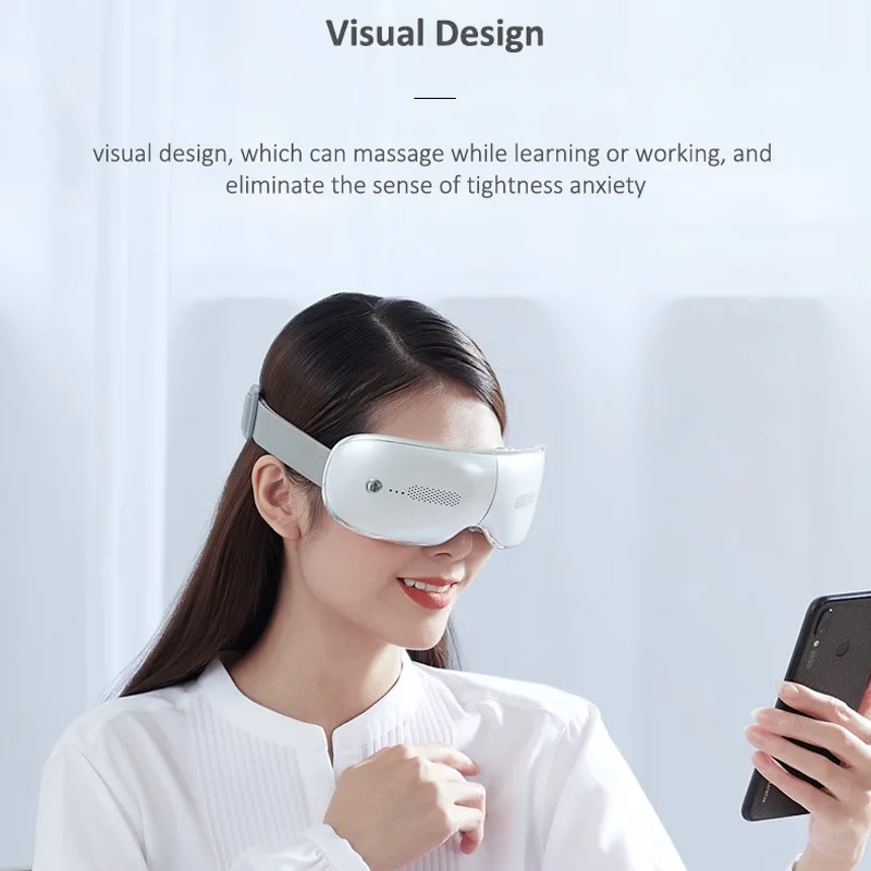 Intelligent vibration digital eye care mask massage equipment electric visible eye massager with music