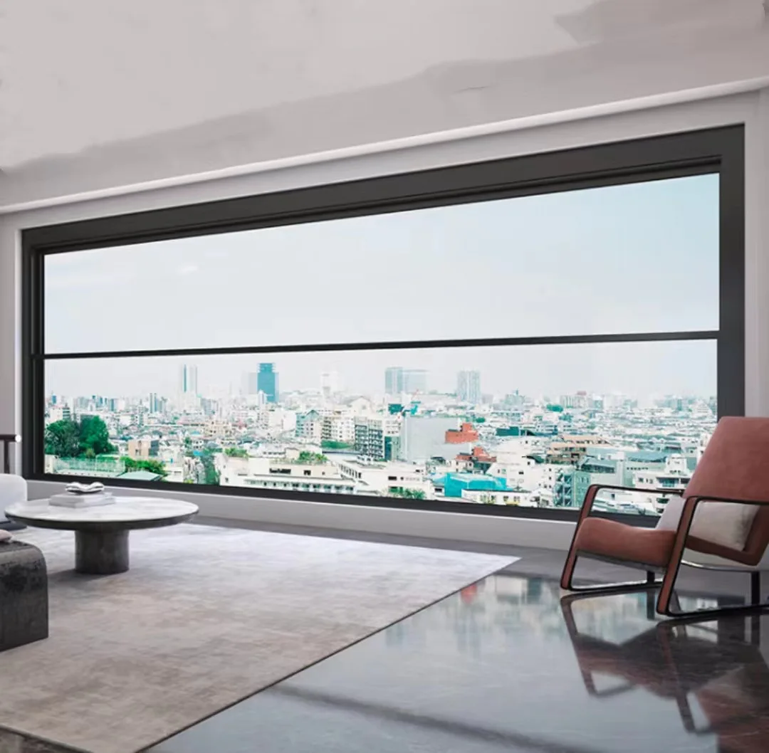 Electric Remote Control Sliding windows Aluminum Alloy Upper and Lower Lifting windows Double Glass Smart windows Automatic