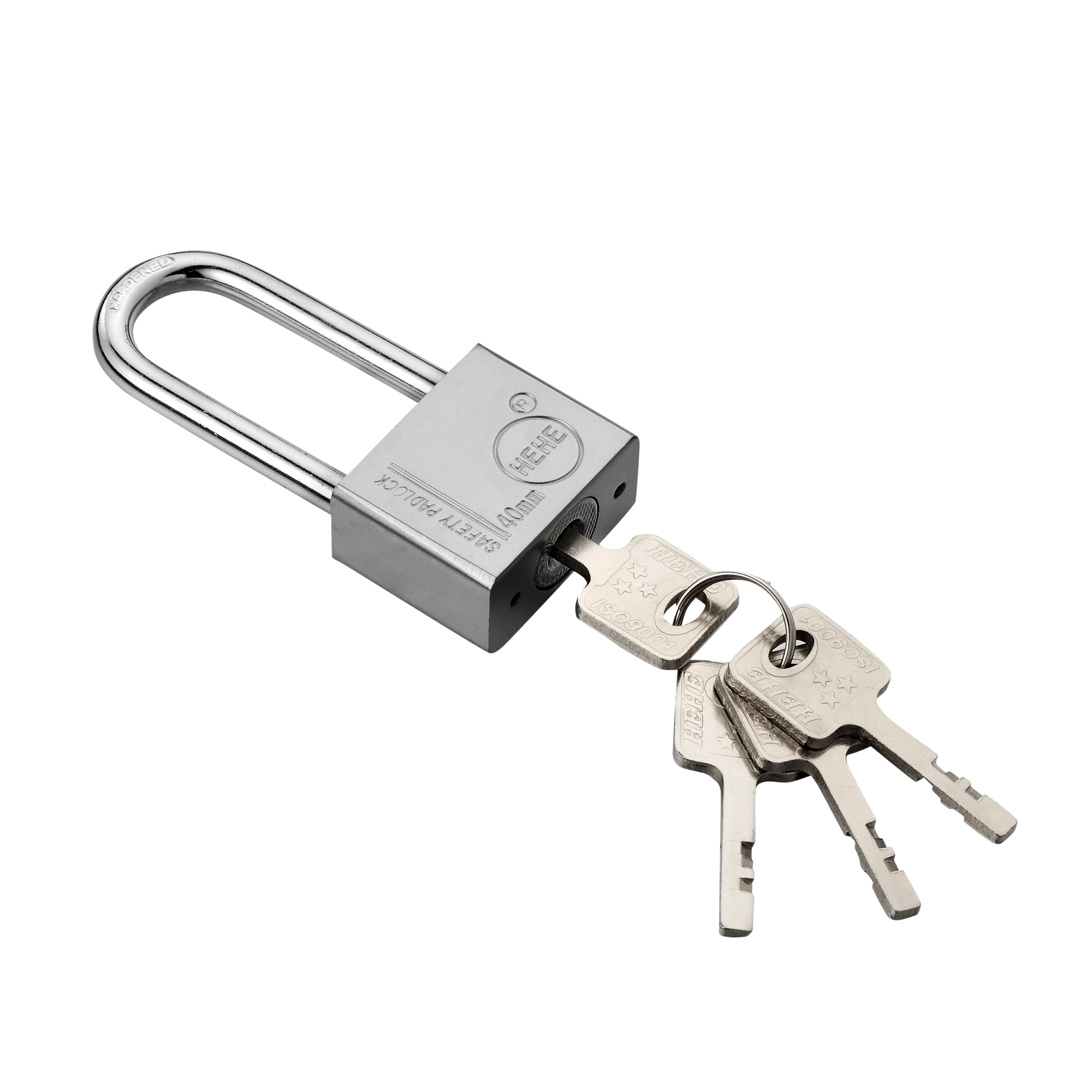 Nickel/titanium/Chrome Plated Square Shape Iron Padlock with vane Key