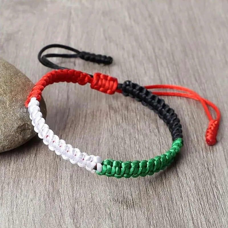 Wholesale Meaningful Gift Flexible Rope Colorful Adjustable Handmade Braided Woven Bracelet for Party