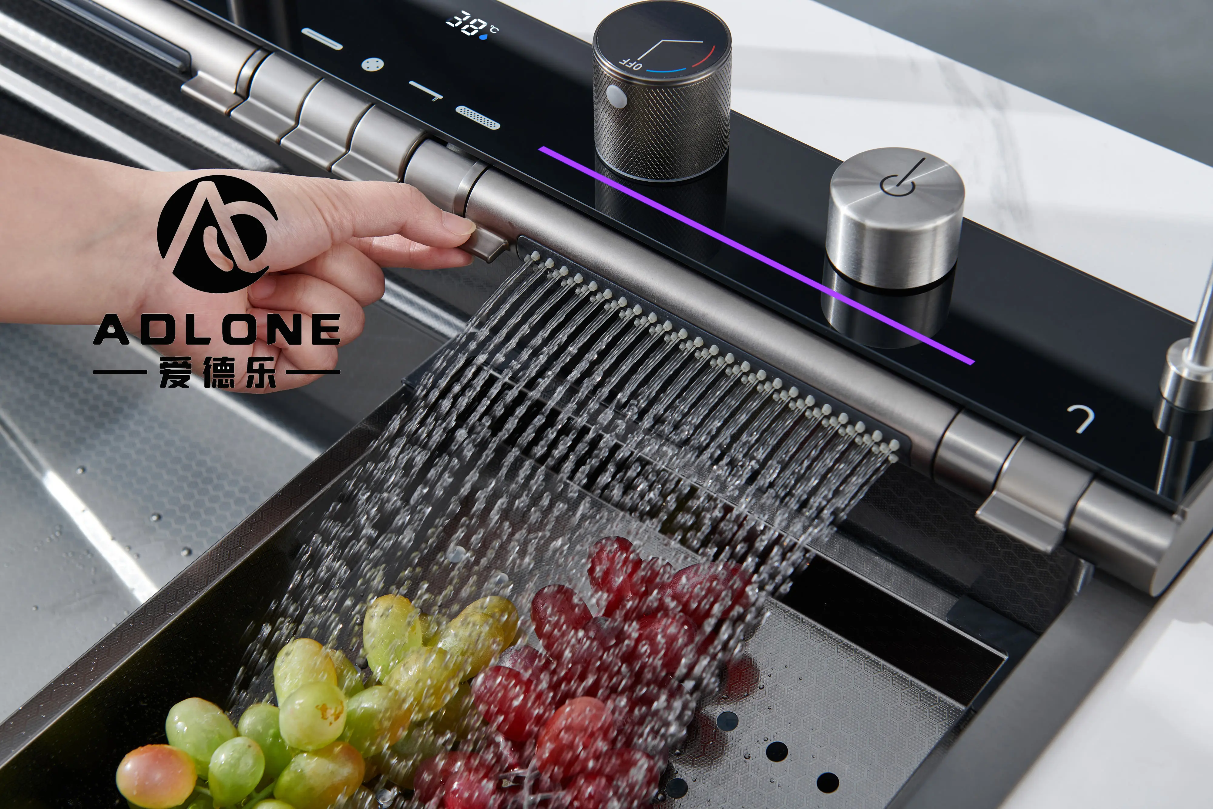 New Dragon Fly Rain  Supplier Nano 304 Stainless Steel Piano Key Flying Waterfall Big Size Kitchen Sink