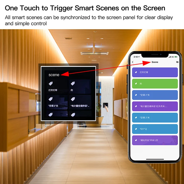 Tuya Smart Scene Icon Control Zigbee Touch Screen Wall Switch Panel Work with Alexa Google Home