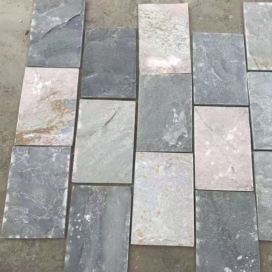 
Top Quality flagstone mats irregular shape rusty mesh net slate tile 