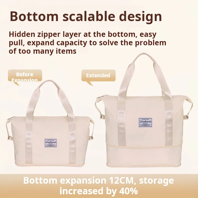 China Suppliers Search Dry Wet Separation Scalable Oxford Cloth Travel Bag Expandable Handheld Luggage Bag for Travel