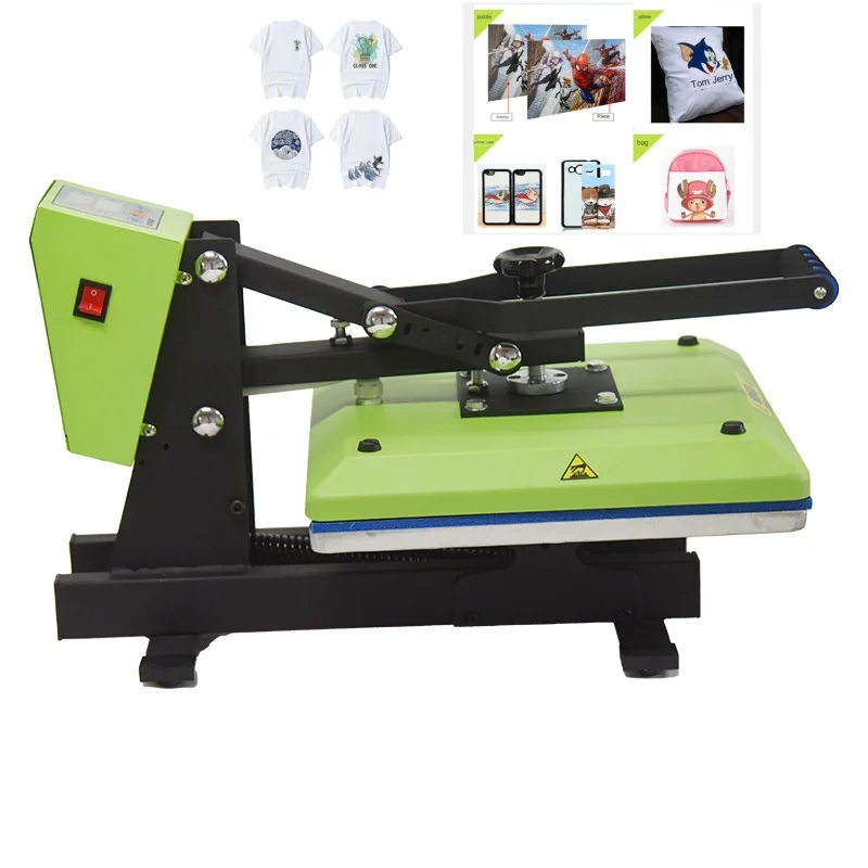 2024 New convenient electric fully automatic T hot stamping hot press machine 40x50 automatic hot press machine