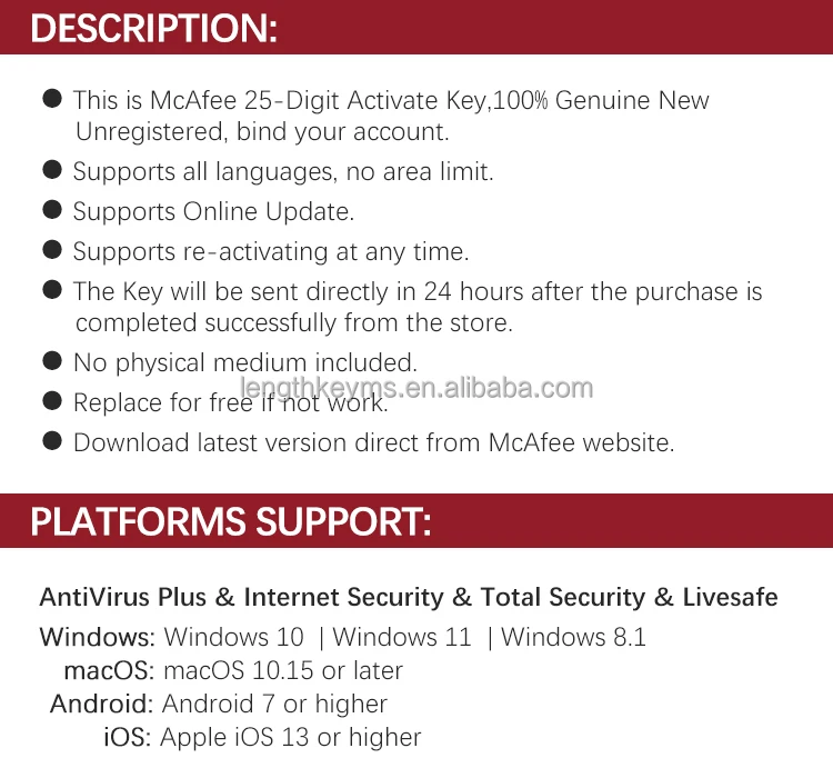 24/7 Online Ready Stock Email Delivery McAfee LiveSafe 2022 Unlimited Devices 1 Year Bind Key Security Software Download Code