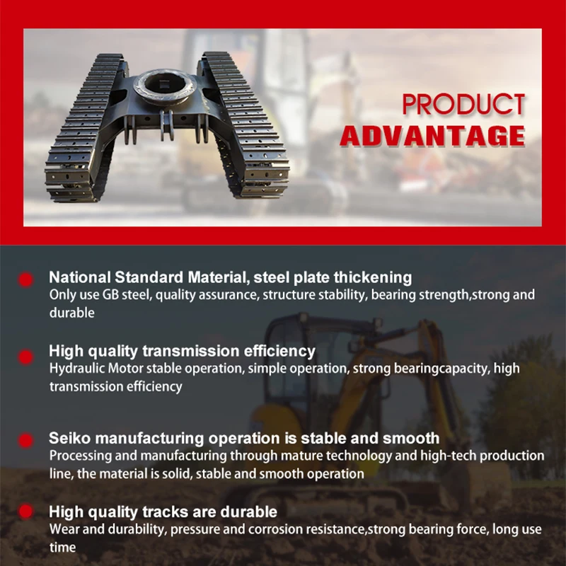 Rubber Steel Track Chassis Rubber Track Undercarriage Chassis for Mini Crawler Excavator