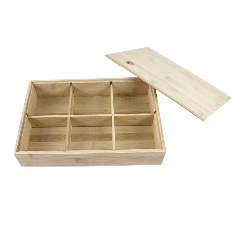 Wholesale Ceramic Bamboo Fruit Compartment Dried Fruit Compote Candy Nut Snack Storage Box for Living Room