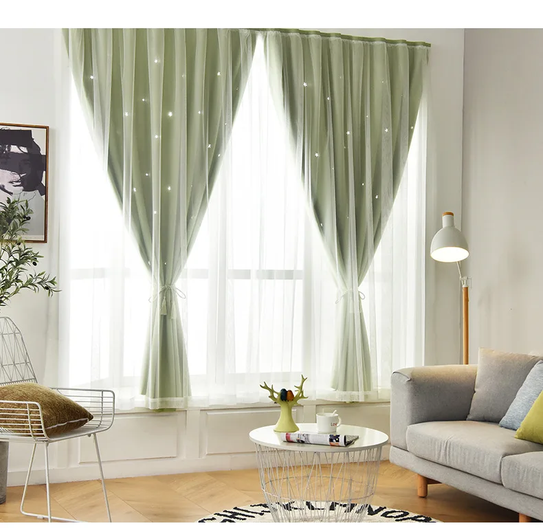 
Princess Korean Pastoral Blackout Curtains, Living Room Bedroom Windows Tulle Romantic Screen/ 