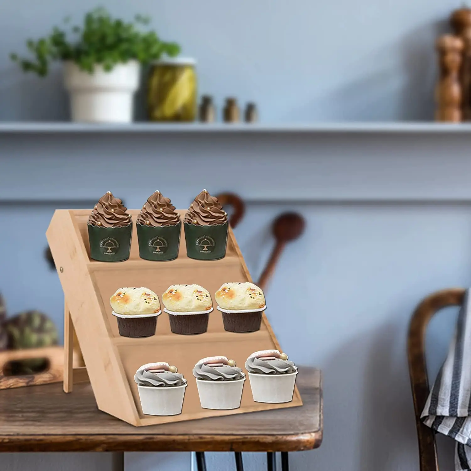 Bamboo Inspirations Spice Rack 16-cube Stand Organizer Kitchen Organization Storage Supplies Kitchen Accessories Multifunction