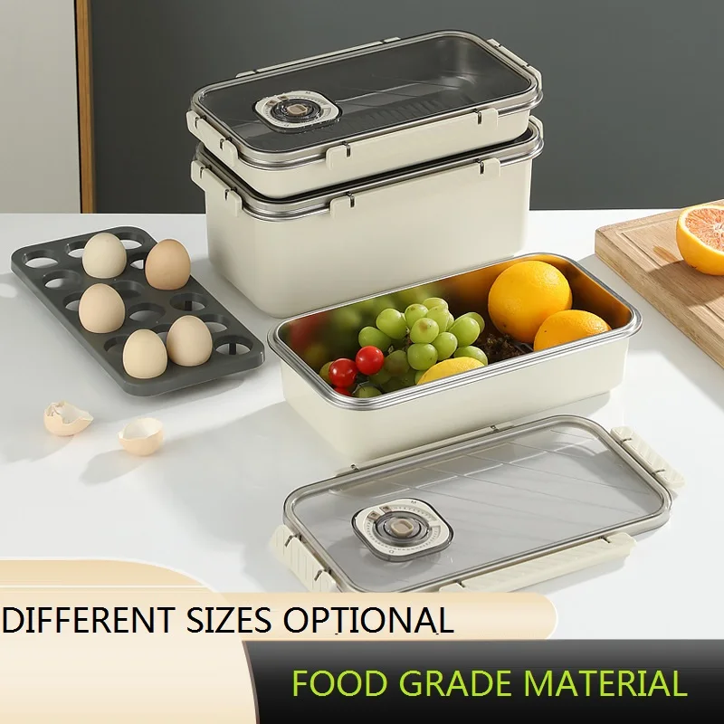 Multi-functional S/S 304 Food Containers Air Tight Fresh Keeping Box For Food Storage  Big Capacity