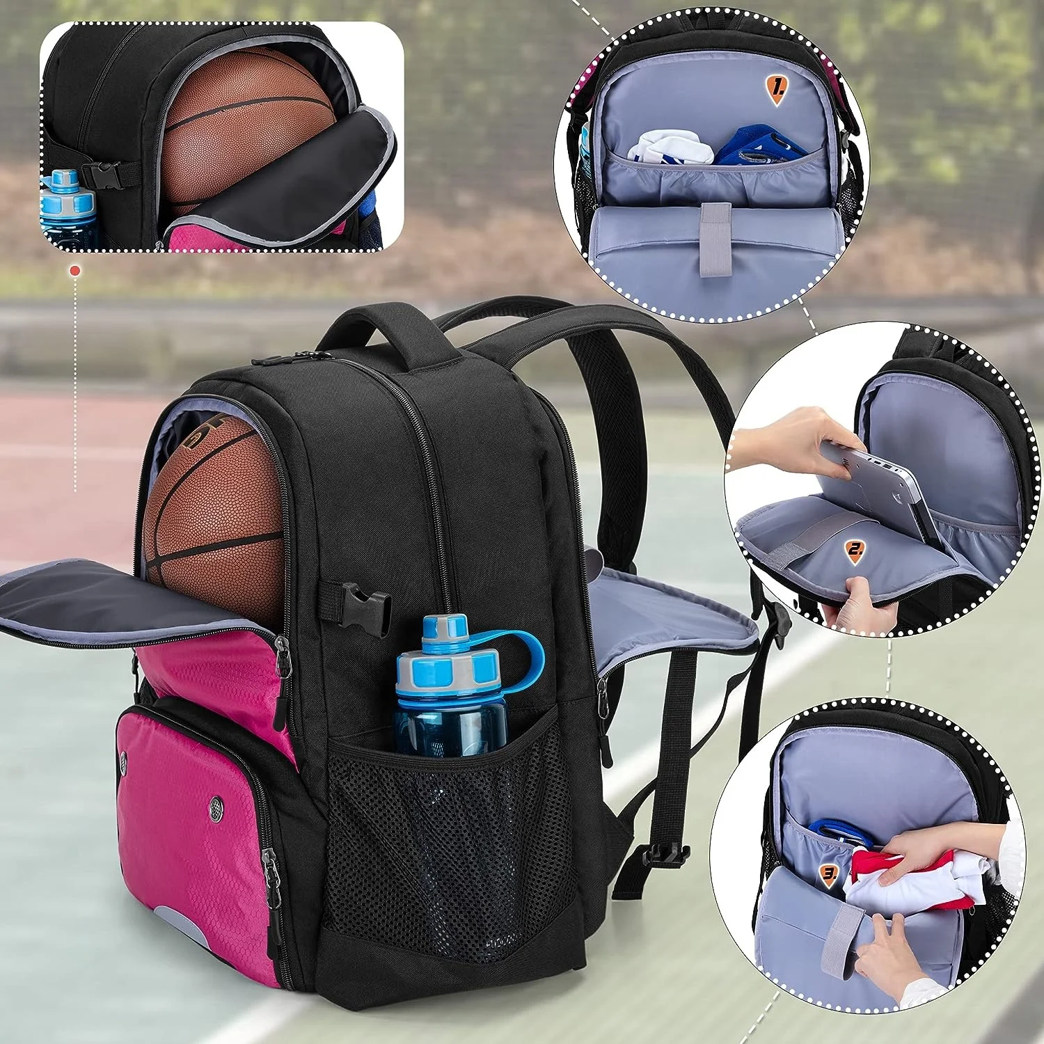OEM Outdoor Men Soccer Sport Backpack Waterproof Basketball Soccer Sport Bag Backpack With Ball and Shoe Compartment