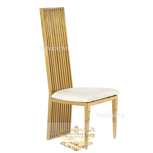 
elegant gold stainless steel hotel hotel reception high back chair wedding 