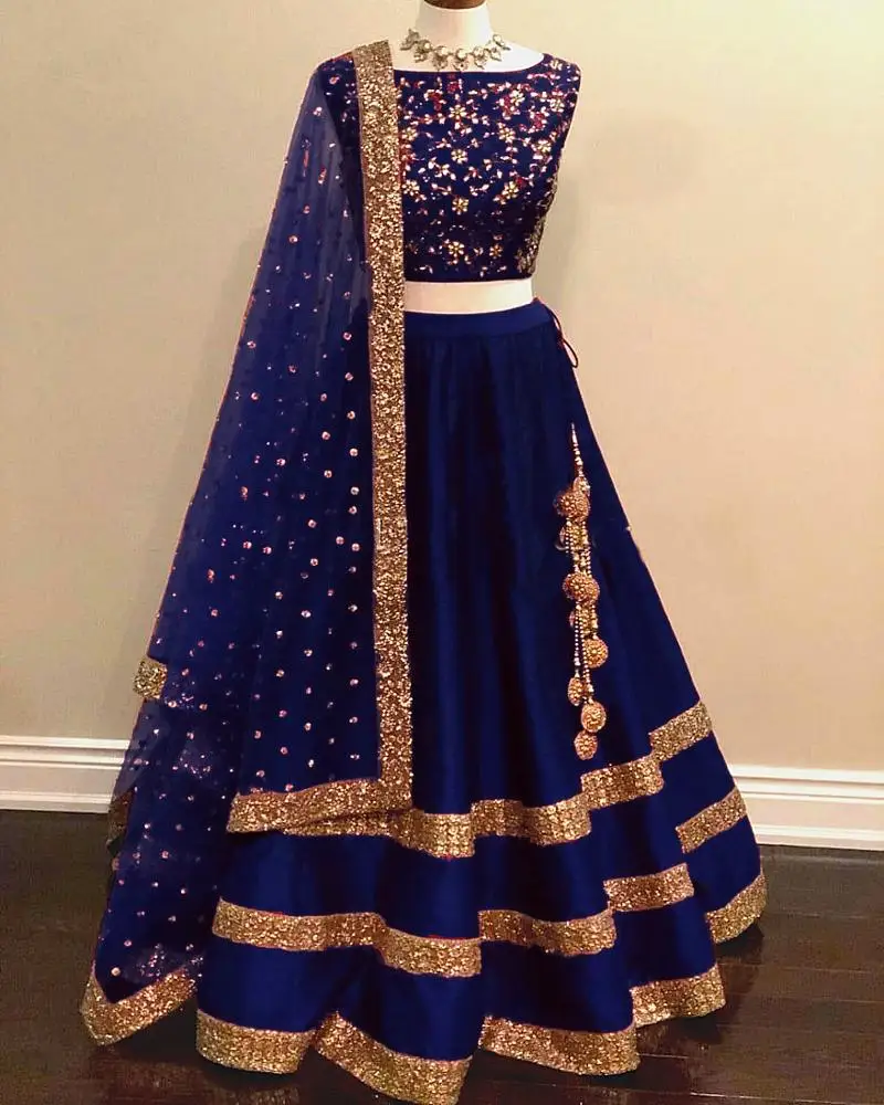 Latest party wear Indian women clothing lahenga ladies wear wedding wear embroidery stone work choli Blouse Dupatta lahnega