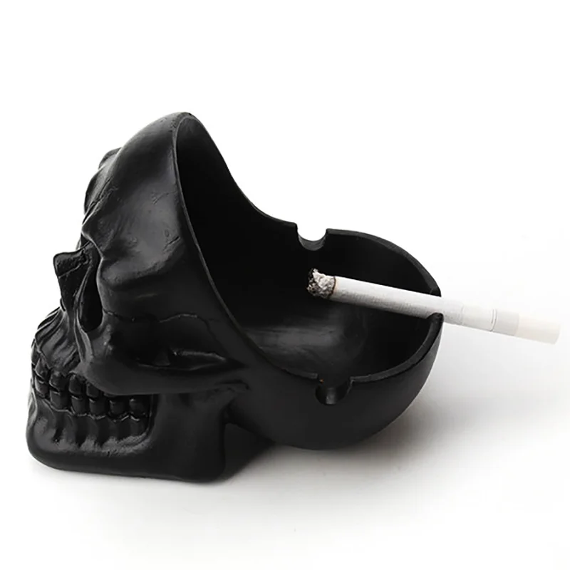 Customized Magnetic Metal Cigar Nordic Skull Resin Stainless Steel Ashtray
