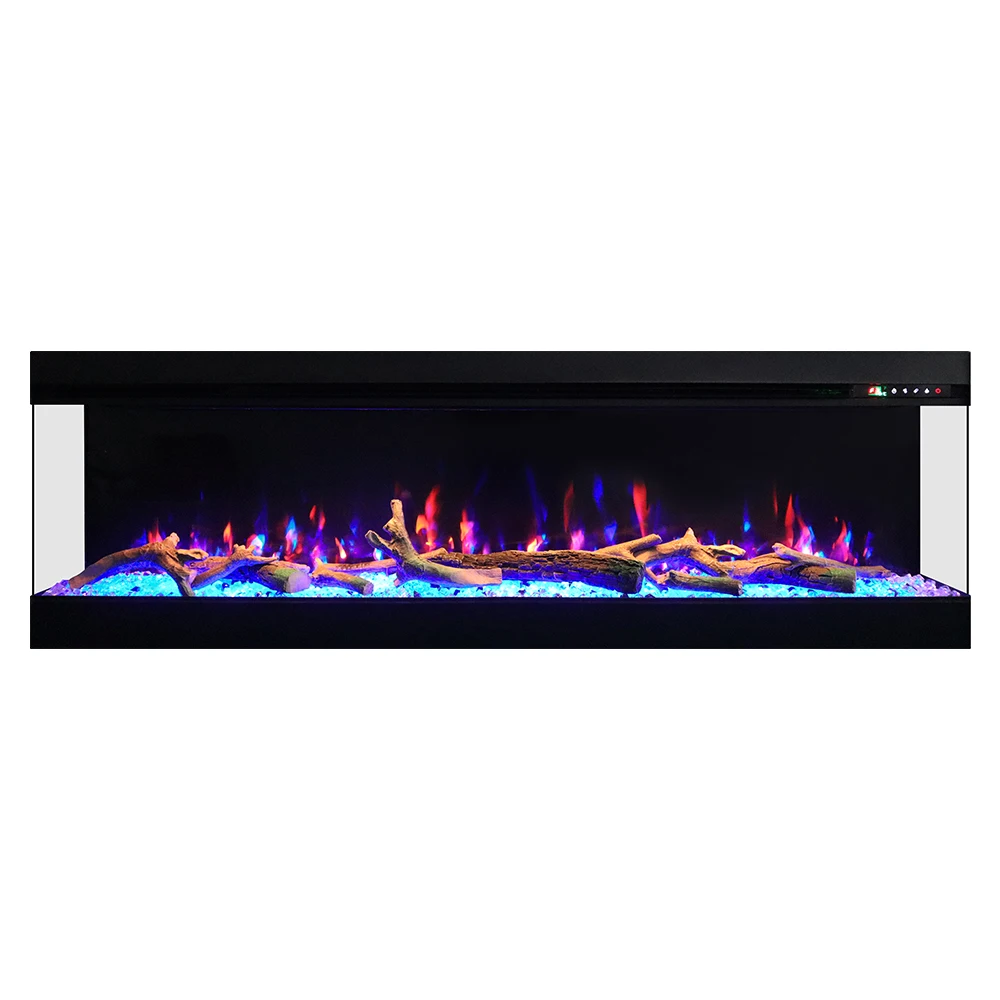 Wholesale Built In Decorative Led Light 3 Three Sided Fire Place Linear Wall Mounted Fireplace 3 Sided Electric Fireplace