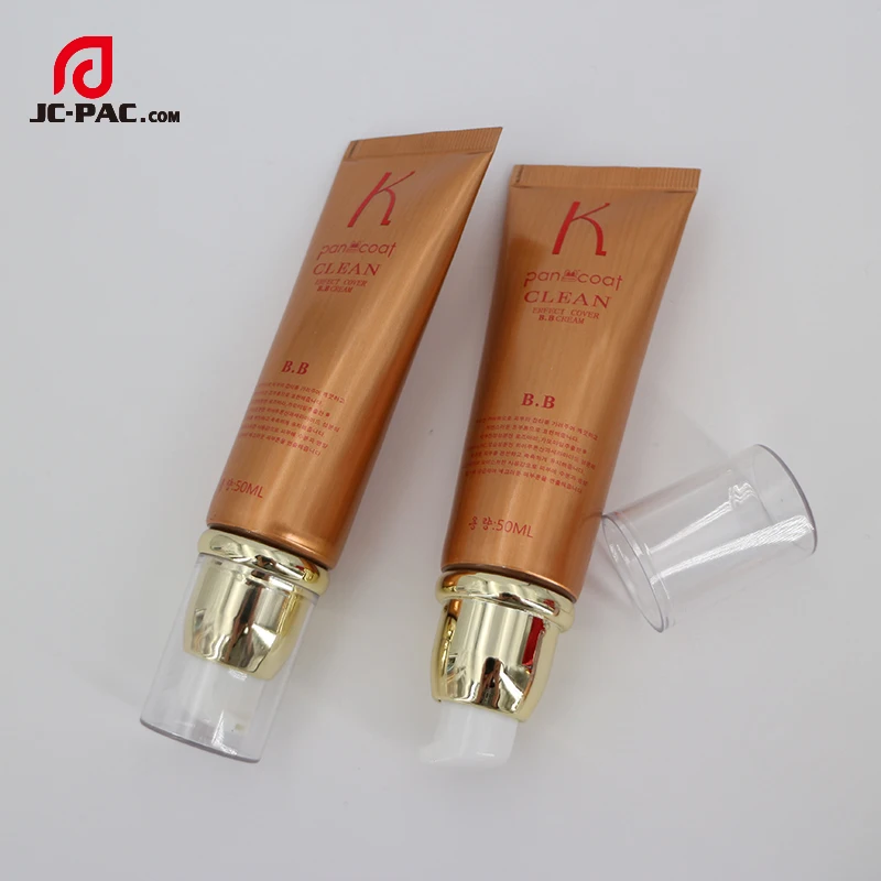 40 мл 50 BB CC крема насос головка с прозрачной крышкой пластиковые косметические тюбики для лица безвоздушного насоса упаковка