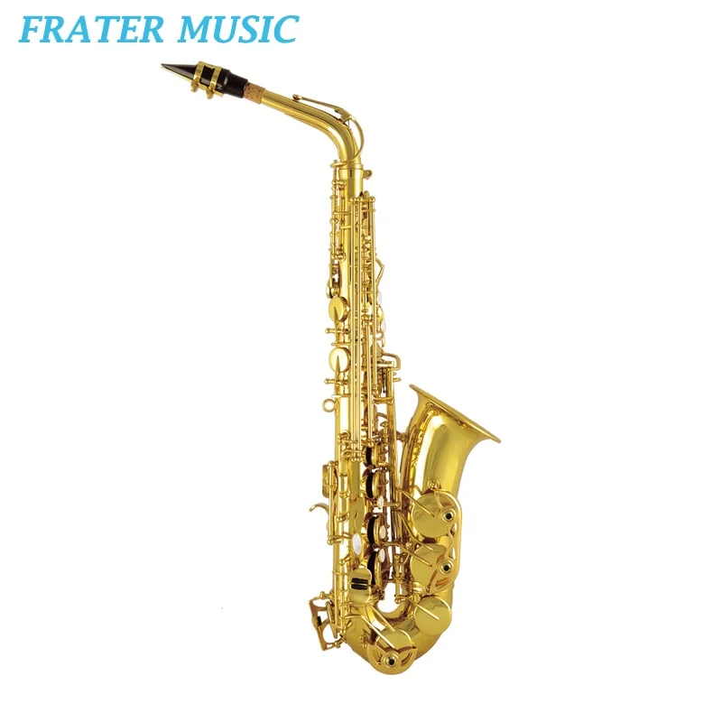 B series professional special made yellow brass Gold lacquer Eb key alto Saxophone with low Bb to high F (JAS-B40)