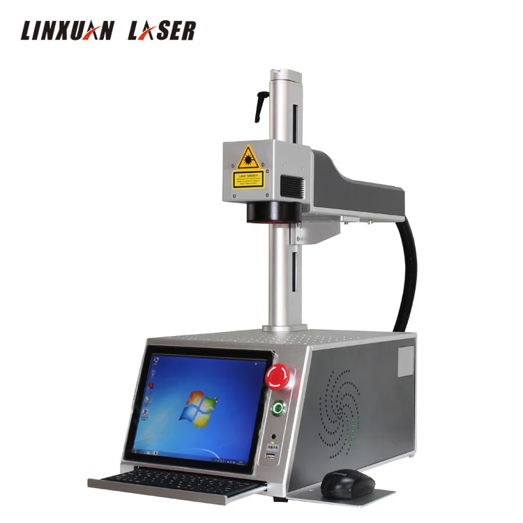 30W 50W Integrated Computer Mini Portable Laser Printer Max Raycus Fiber Laser Engraving Machine For Metal Jewelry Ring Bracelet