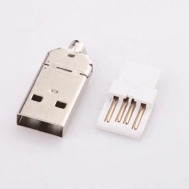 
two part shell usb A connector made of metal 