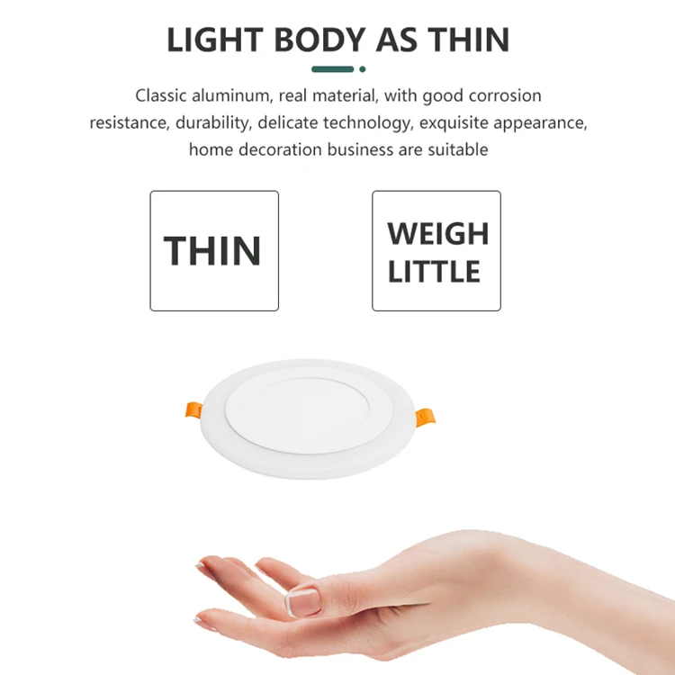 Zhongshan BIHUA Indoor Ceiling Home Office 3w 6w 12w 18w Round Square Recessed RGB Led Panel Light