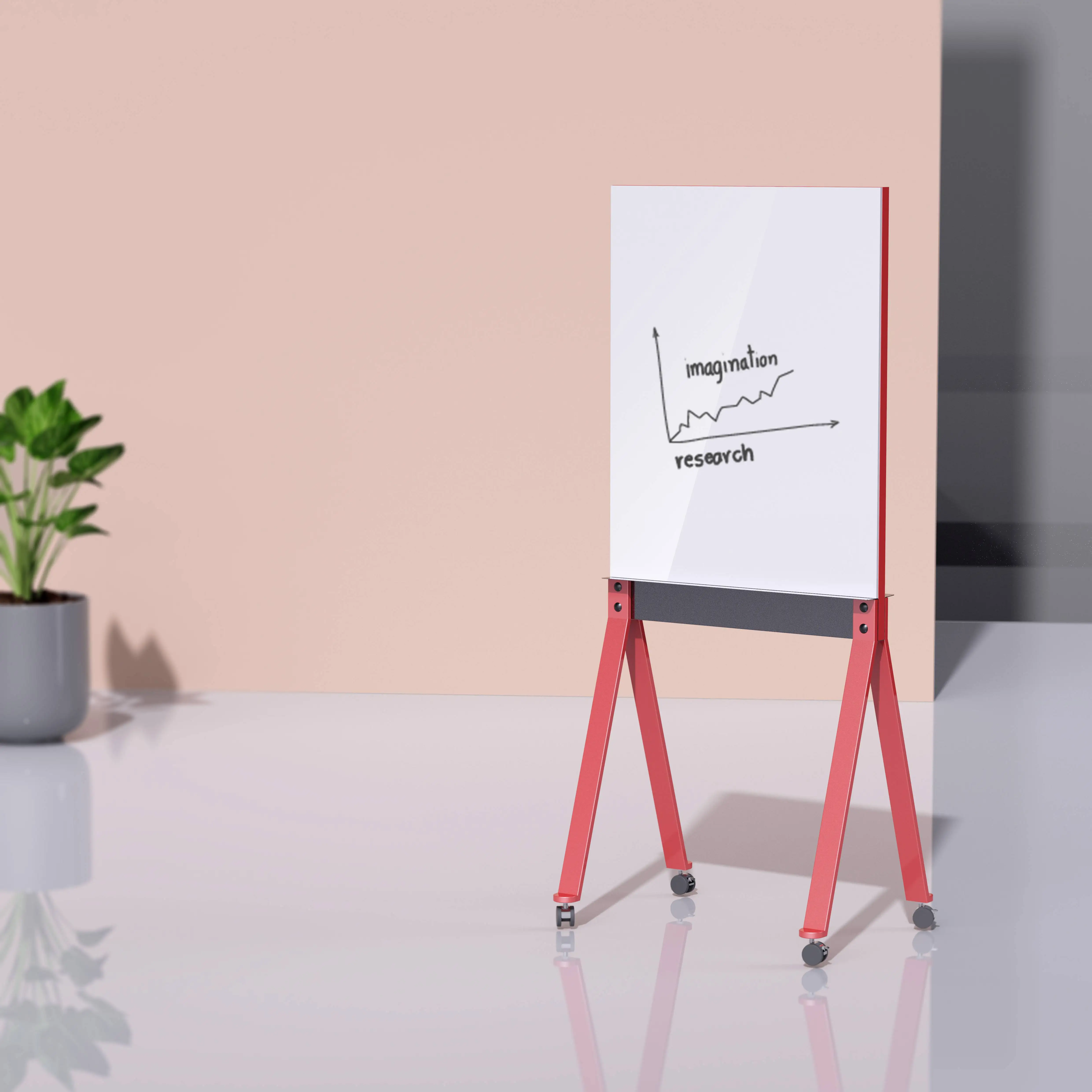 Double sided Easel board/ Magnetic Dry erase whiteboard Felt board with