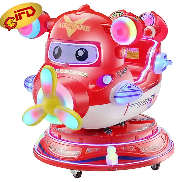 IFD Mp5 Hd Screen Rotation Lifting Cartoon Aircraft Amusement Machine Kiddie Ride Coin Operated Swing Game Machine