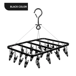 Guangzhou stainless steel lingerie laundry hanger for socks 28 clips