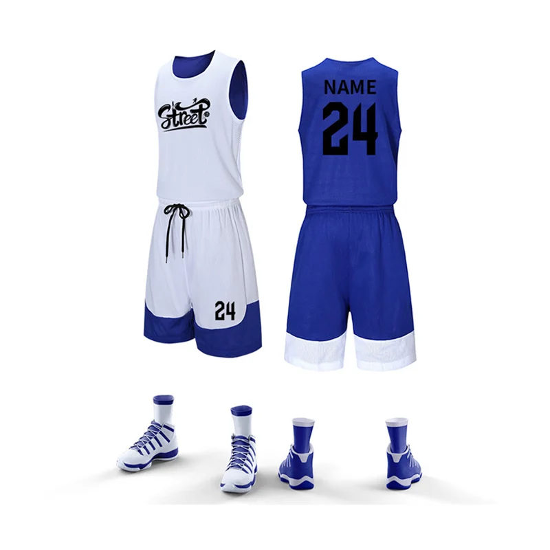 2022  Basketball Uniform University Campus Custom Reversible Basketball Jersey Basketball Set