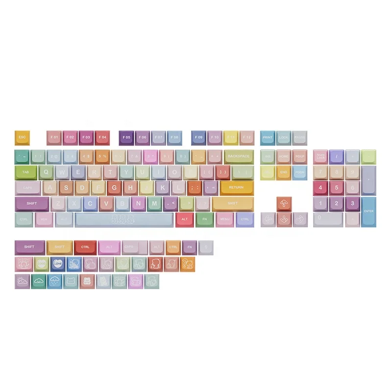 104 Abs Dye Sub 3d Print Colours Set Manufacturers Puller For Mechanical Keyboard Low Profile Xda Keycap Pbt Custom Keycaps