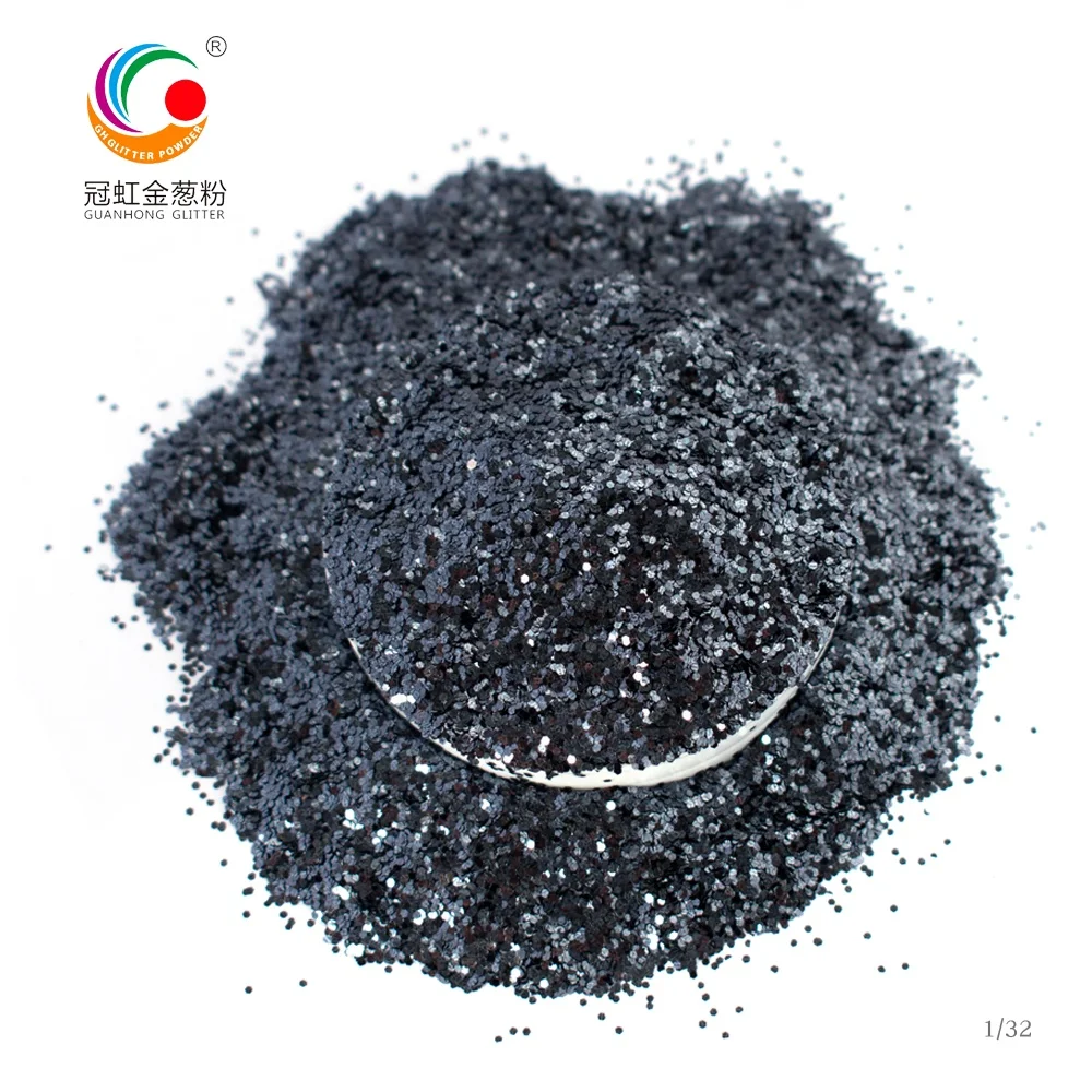 GH2820 оптовая продажа Экстра тонкий черный синий шестиугольный ПЭТ Блестящий Порошок для рукоделия рождественские украшения своими руками