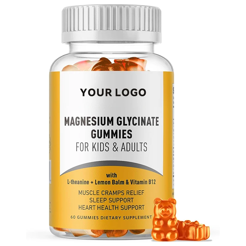 Private Label  Candy Calcium Magnesium 500mg  Sodium Vitamin Gummies Glycinate Calm Gummies Vitamin B12 Candy Manufacturing