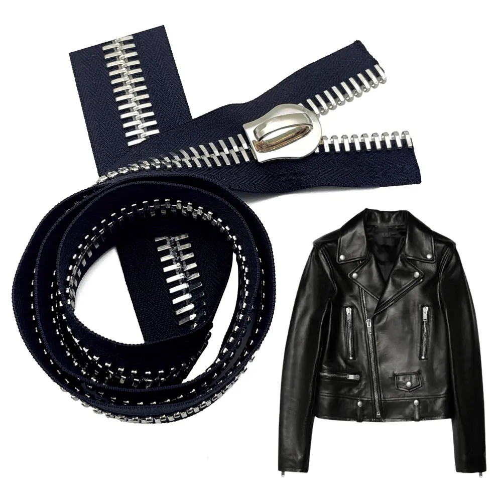 Large Metal Zipper 12# 15# 20# 30# Leather Jacket Metal Zipper Big Metal Zipper For Home Textile