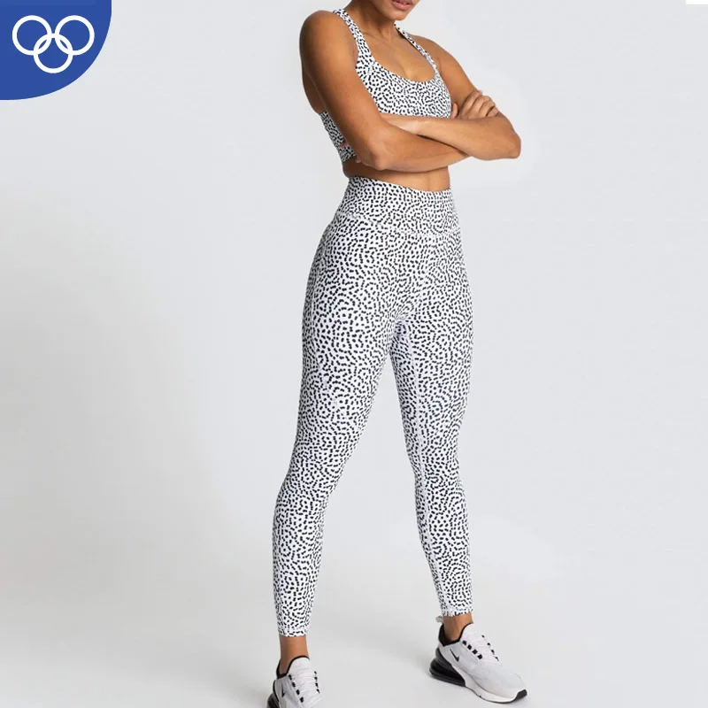 2021 Custom patterns yoga wear fitness high waist ankle length pants running leggings woman